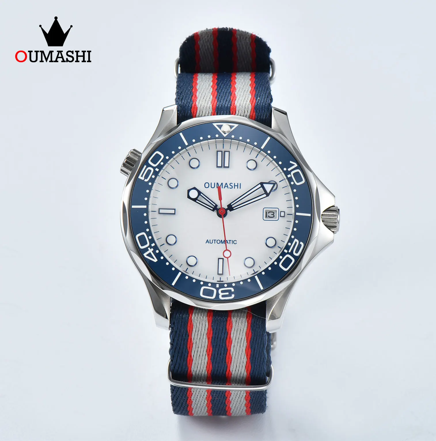 

OUMASHI Haima Series luxury fully automatic mechanical Meiyouda 8215 sapphire glass waterproof stainless steel men's casual watc