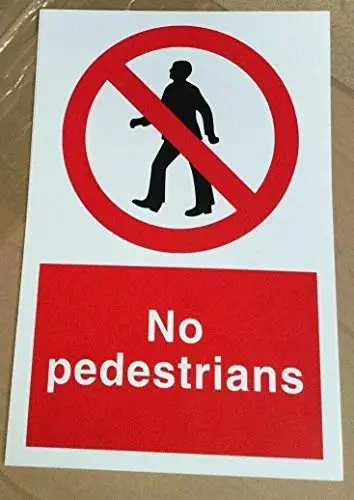 

Patisaner Prohibition Sign - No Pedestrians - 30x20cm Safety Sign Tin Metal Sign 8x12 Inch