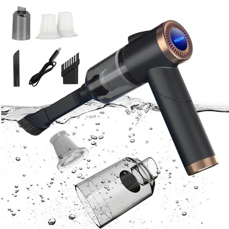 

Car Vacuum Cleaner USB Charging Household High Power Cordless Handheld Vacuum Folding Portable With LED Light For Cars