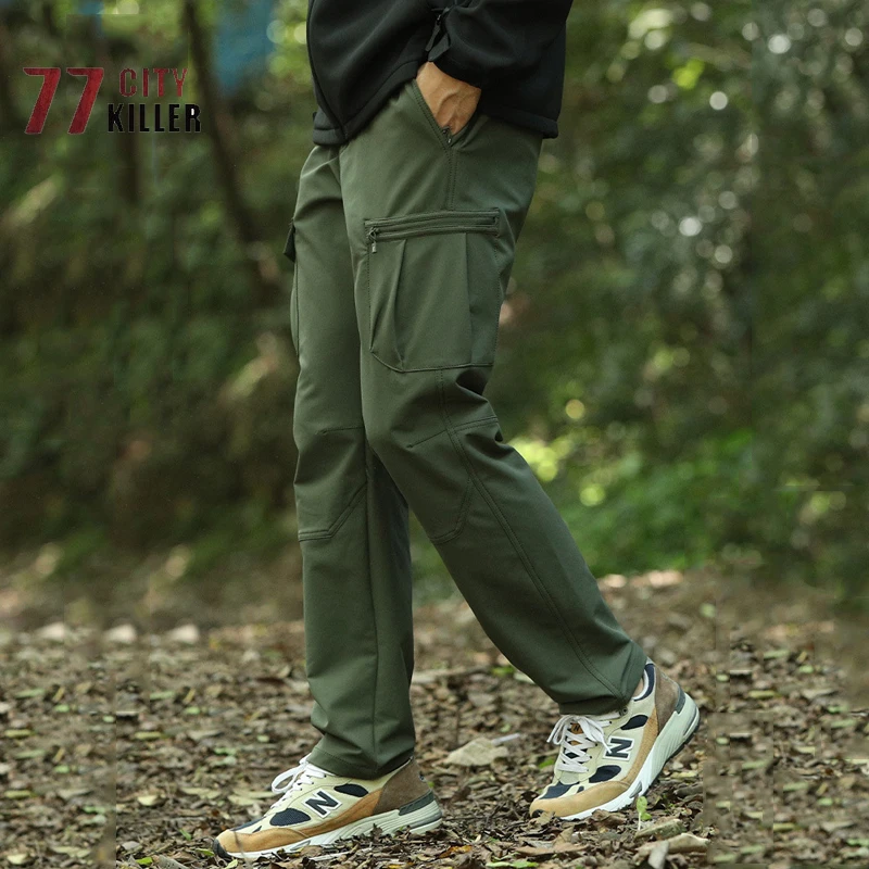 

Shark Skin Soft Shell Men's Mountaineering Pants Windproof Waterproof Hiking Pants Men's Outdoor Special Forces Combat Trousers