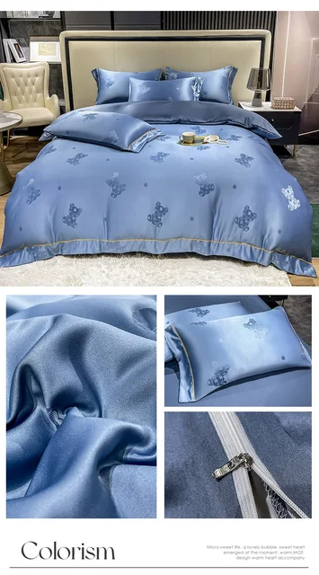 Bonenjoy Jacquard Silk Bedding Set Luxury Smooth Ice Cooling Bed Sheet Sets  Queen/King edredones de cama Bedding and Bed Sets - AliExpress
