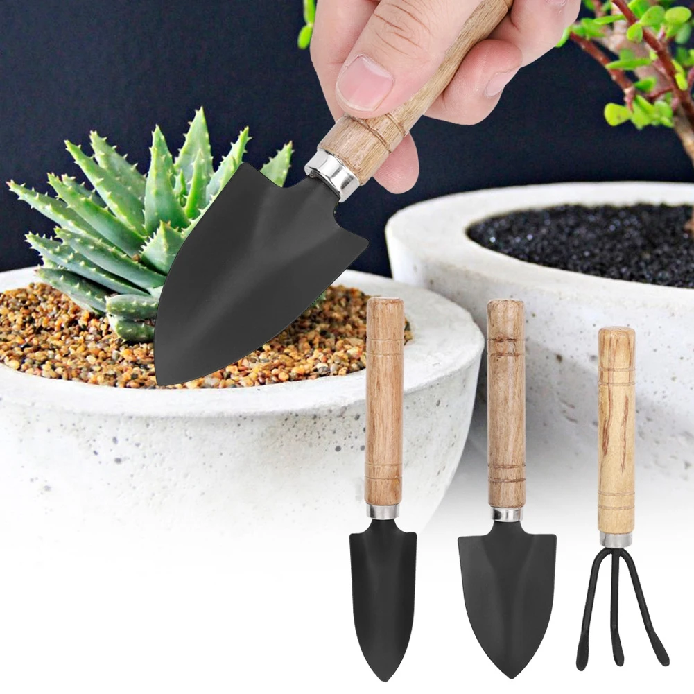 

3pcs Mini Plant Gardening Tools Set Spade Claw Rake Shovel Flowers Planting Tools Two Shovels And One Rake Garden Supplies