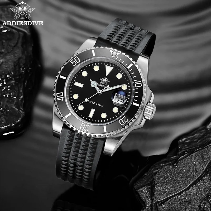

ADDIESDIVE MY-H3-2 Men's Dive Quartz Watch 41mm Fashion Stainless Steel Wristwatch 200M Calendar Display Luminous Watches ForMen