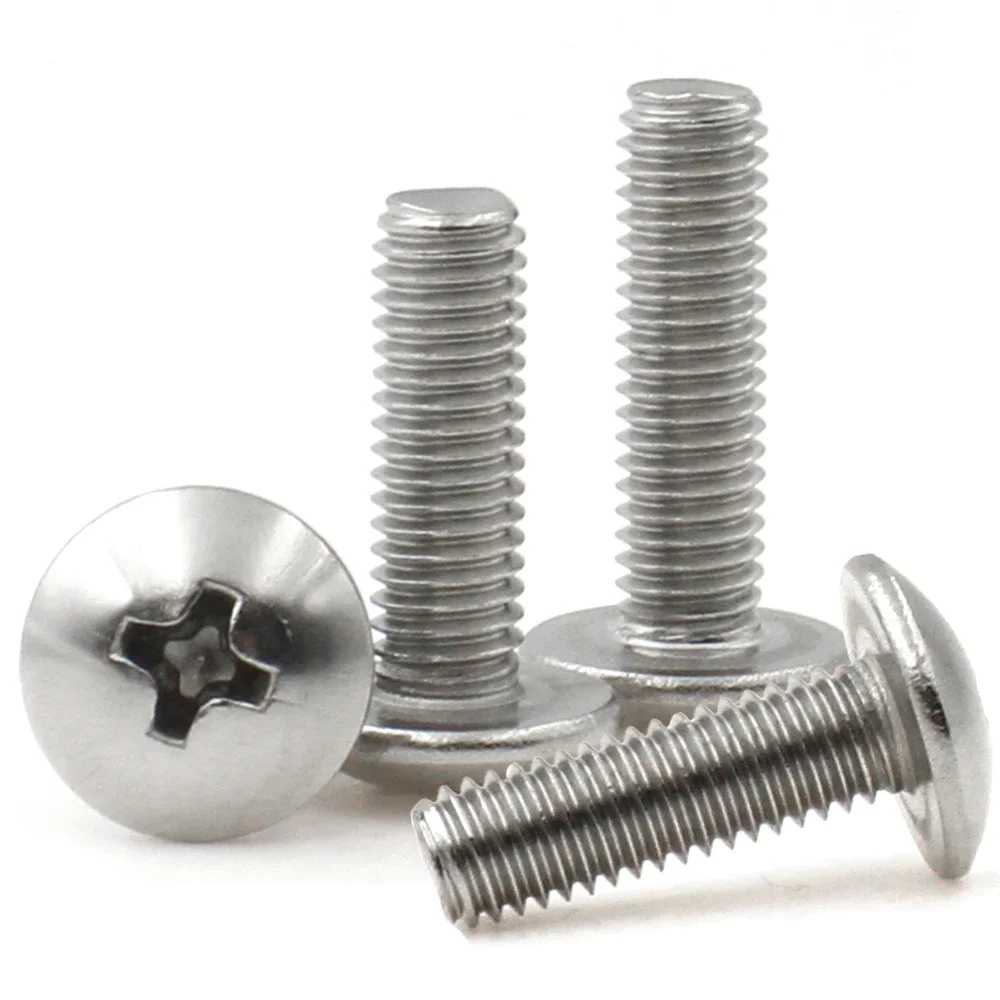 5-50pcs M2 M2.5 M3 M4 M5 M6 M8 A2-70 304 Stainless Steel Phillips Flat Head Large Round Cross Screw Bolt length 3-80mm