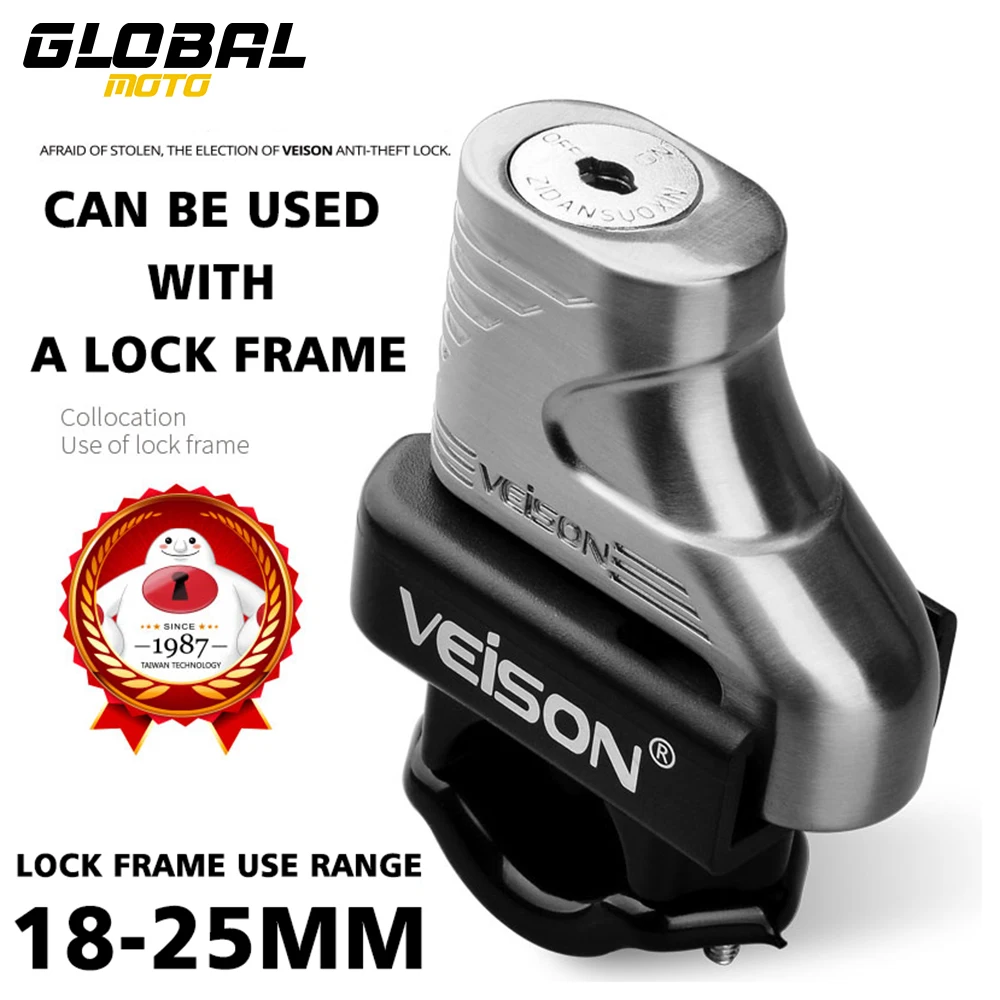 Veison Bike Scooter Lock Lega Di Alluminio Moto Lock Freni Impermeabili Disco Moto Lock Accessorio Moto Anti Smashing