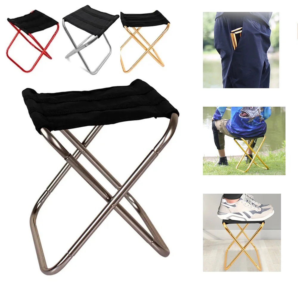 

Portable Folding Small Stool Outdoor Aluminium Alloy Oxford Cloth MIni Storage Fishing Chair Picnic Camping Ultralight Furniture