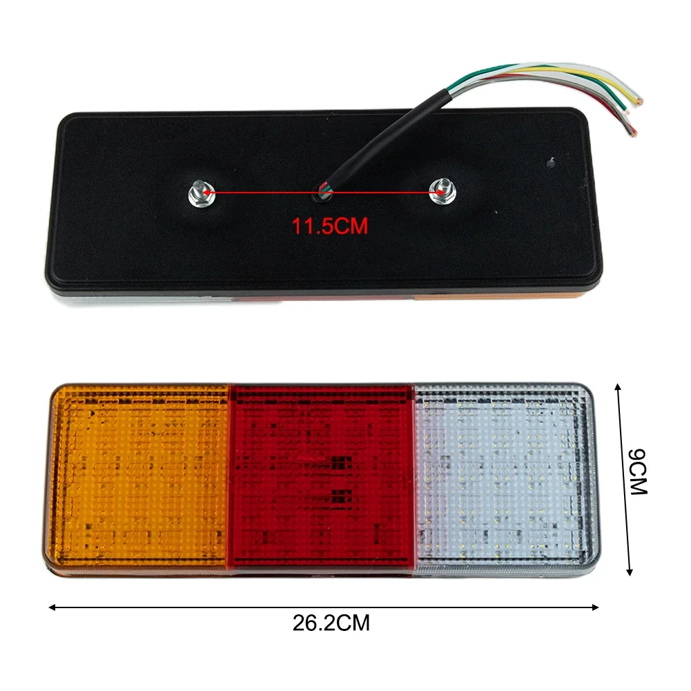 후방 12V DC 직사각형 탈착식 75LED 슈퍼 브라이트, 캐러밴 테일 라이트, 자동차 표시등, 유용한 액세서리, 실용적인