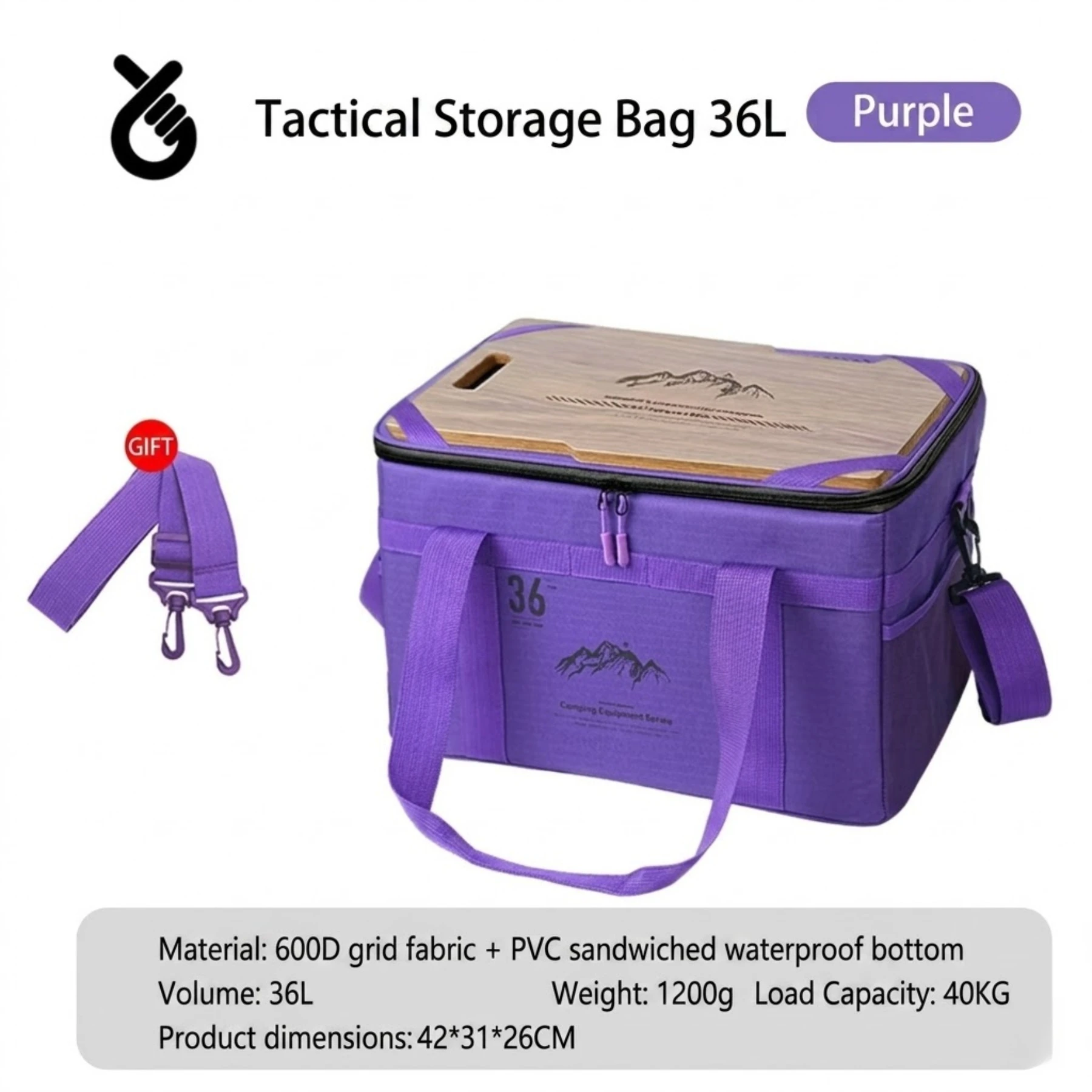 Durable Oxford Fabric Foldable Tool Bag with Spacious Storage and Side Pocket for Camping, Repair, and Construction Tools