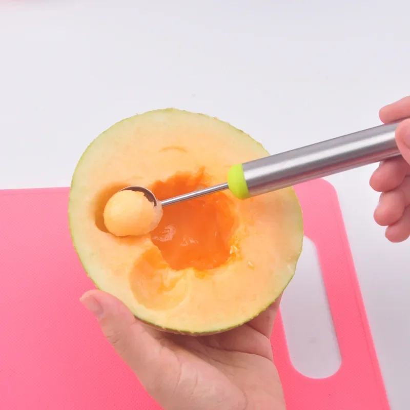 Melon Watermelon Ball Scoop Fruit Spoon Ice Cream Sorbet Stainless Steel Cooking Tool Fruit Plate Tool melon scoop melon baller