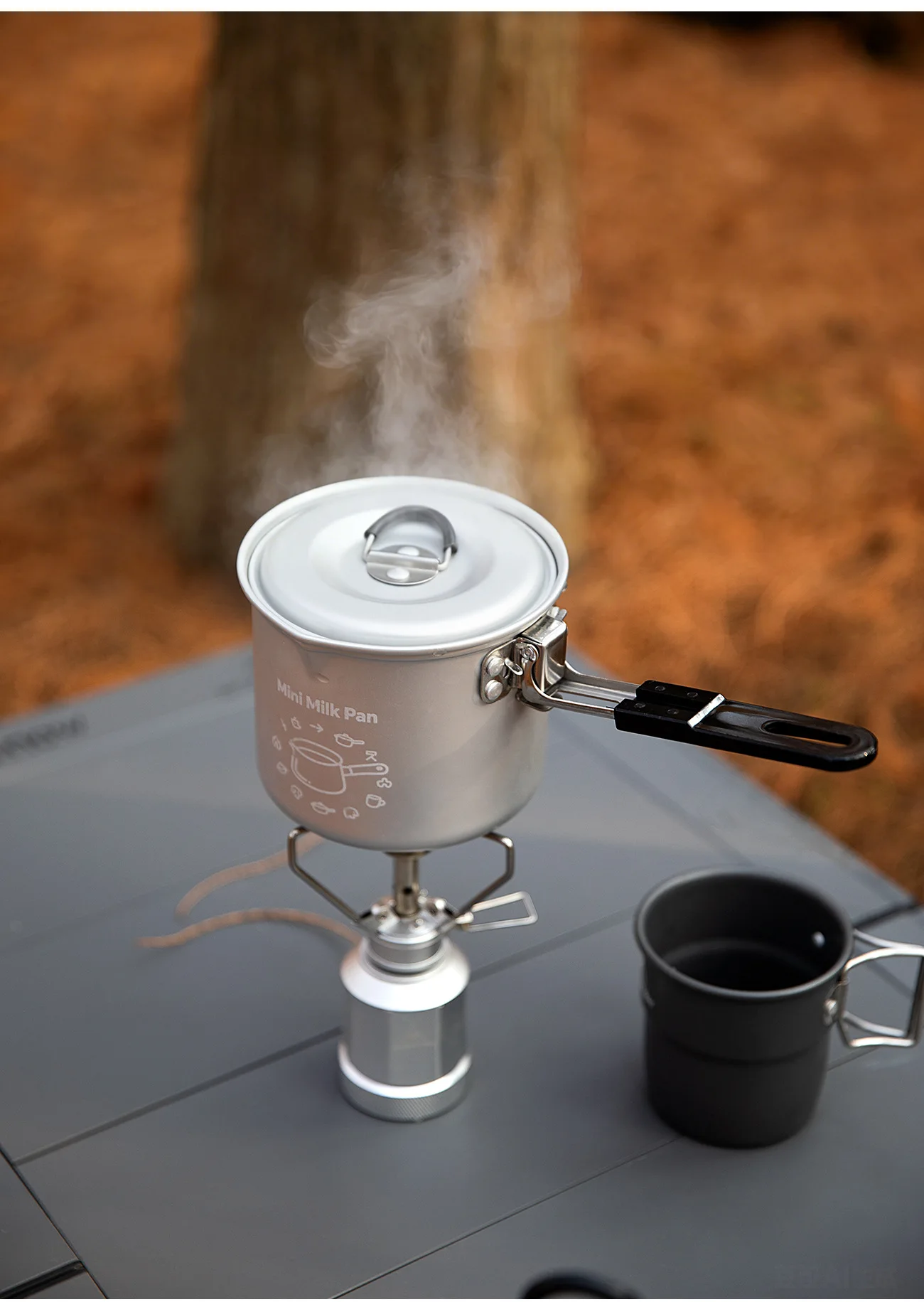 MOUNTAINHIKER Kleiner Milchtopf für Outdoor-Camping und Picknick, Tragbarer Kochtopf aus Aluminiumlegierung, Leichter Saucepan und Wasserkessel – Detail 15