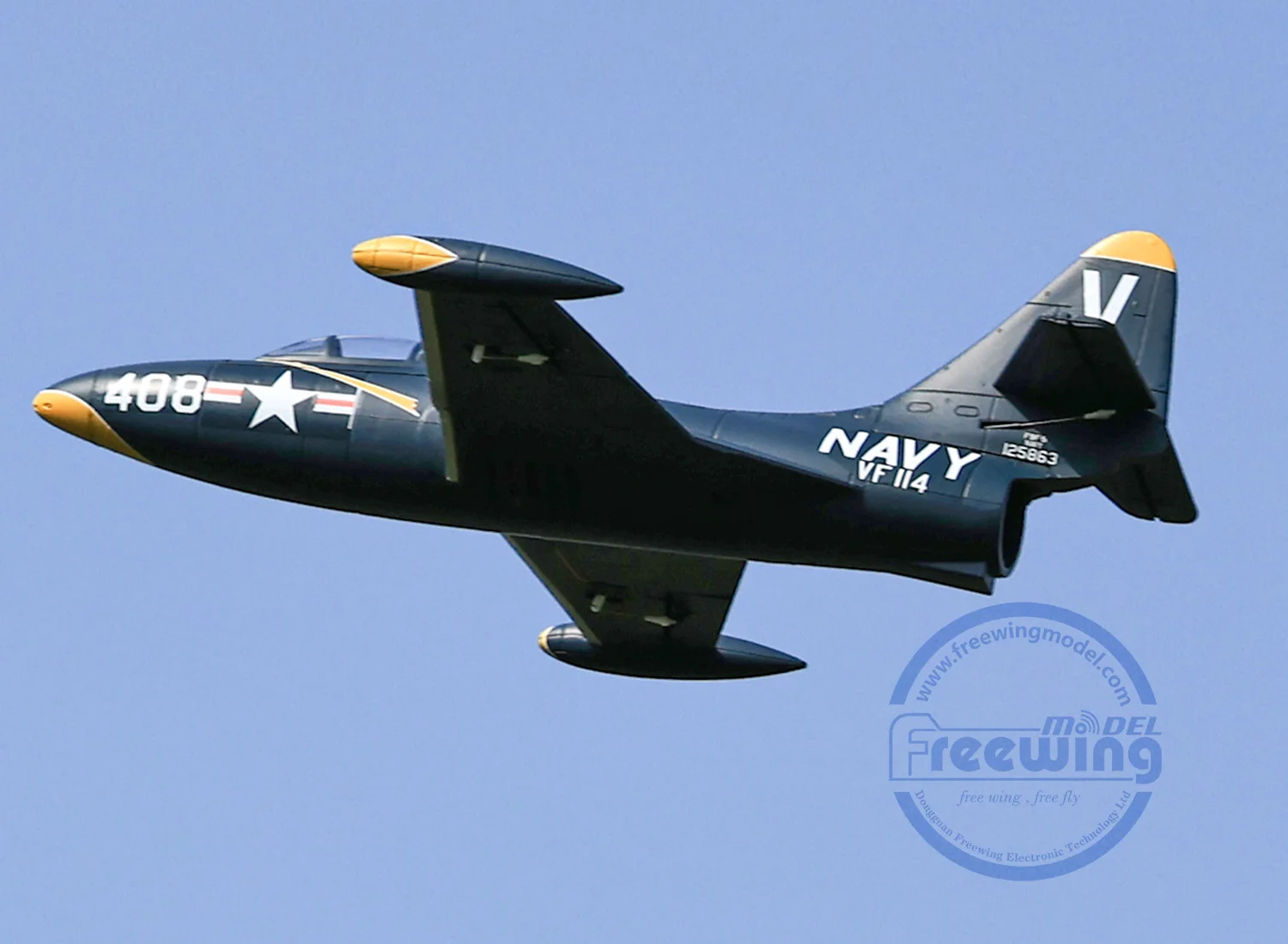 프리윙 RC 비행기 64mm F9F-5 F9F V2 PNP 2023 신형 덕티드 팬 4채널 무선 조종 항공기, EPO HOBBY TOY F-9F