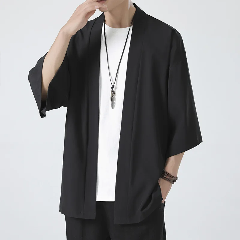Hot-Men-s-Lightweight-Kimonos-Traditional-Japanese-Clothing-Male-Open ...