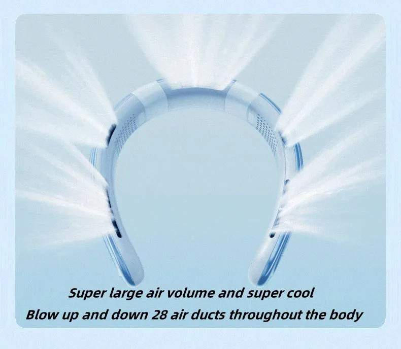 Portable Neck Fan 10000mAh Rechargeable Fan Mini 3-Speeds La - AIXIVO product image
