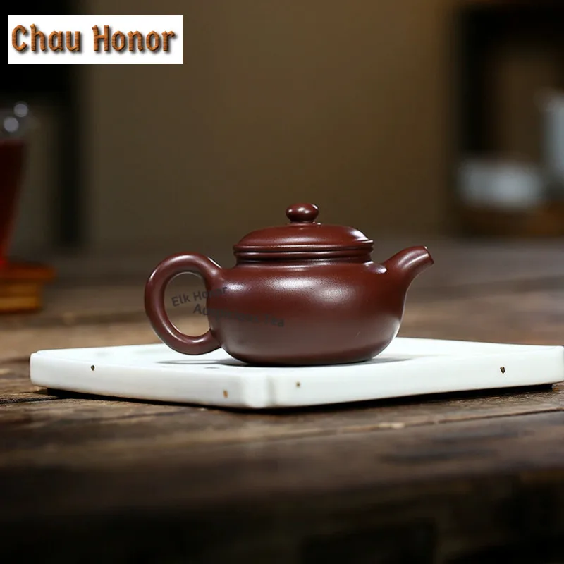 110ml Authentic Yixing Purple Clay Teapots Handmade Antique-stylepot Raw Ore Zhu Mud Tea Making Kettle Chinese Zisha Teaset Gift