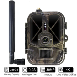 4G 4K 36MP Wildlife Camera APP Video Photo Hunting Trail Camera Invisible IR LED Night Vision 120 Detection IP66 Waterproof Cam