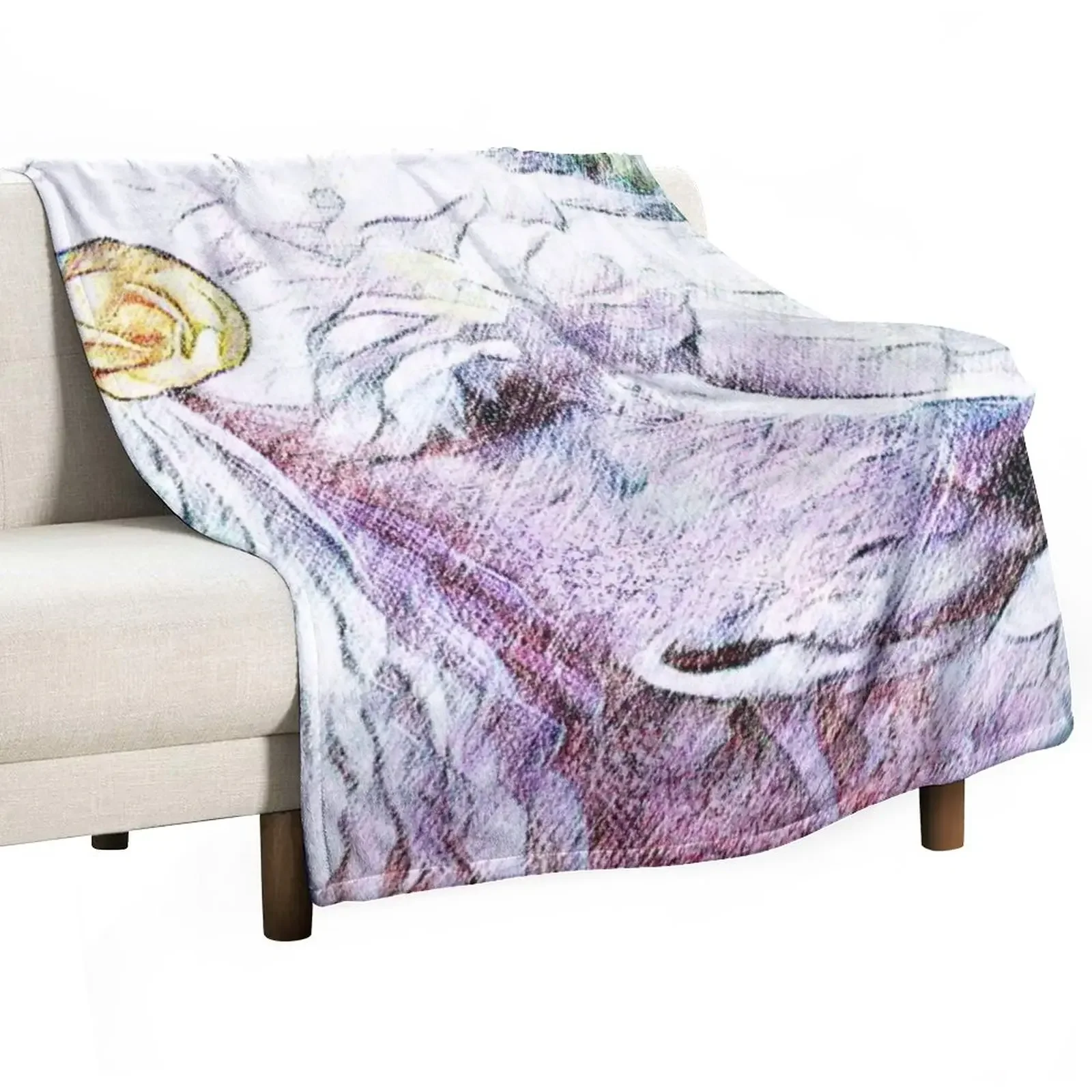 

New Poodle with gardenia Throw Blanket Decorative Sofa Moving Sofas Blankets