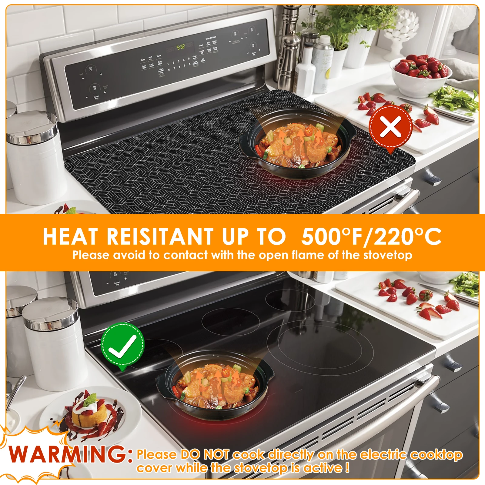 Silicone Induction Cooktop Mat Non Slip Electric Stove Cover Protector Kitchen Accessories