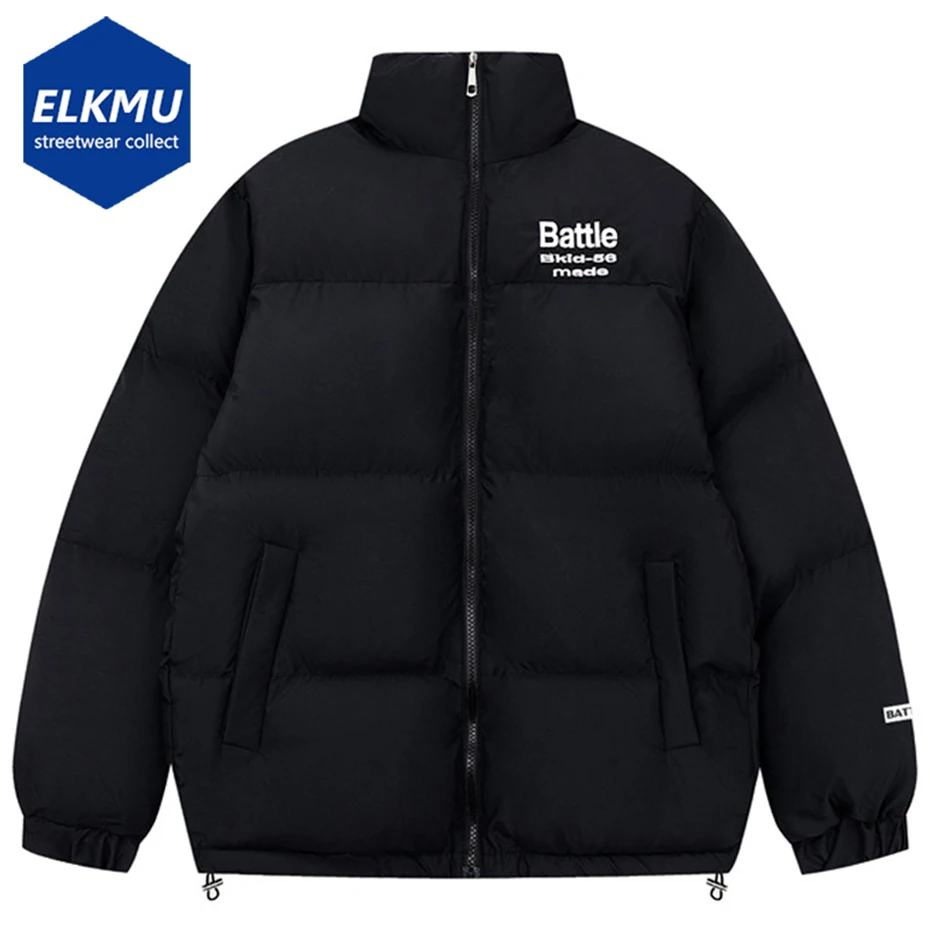 

2023 Men Winter Parkas Jacket Thicken Warm Coat Letter Printed Streetwear Fashion Zipper Puffer Jacket Man Parkas Coat