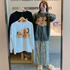 Disney Cartoon Lion King Simba Pajamas Women's Spring Autumn Long-sleeved Trousers New Girl 2pcs Leopard Print Homewear Suit 1