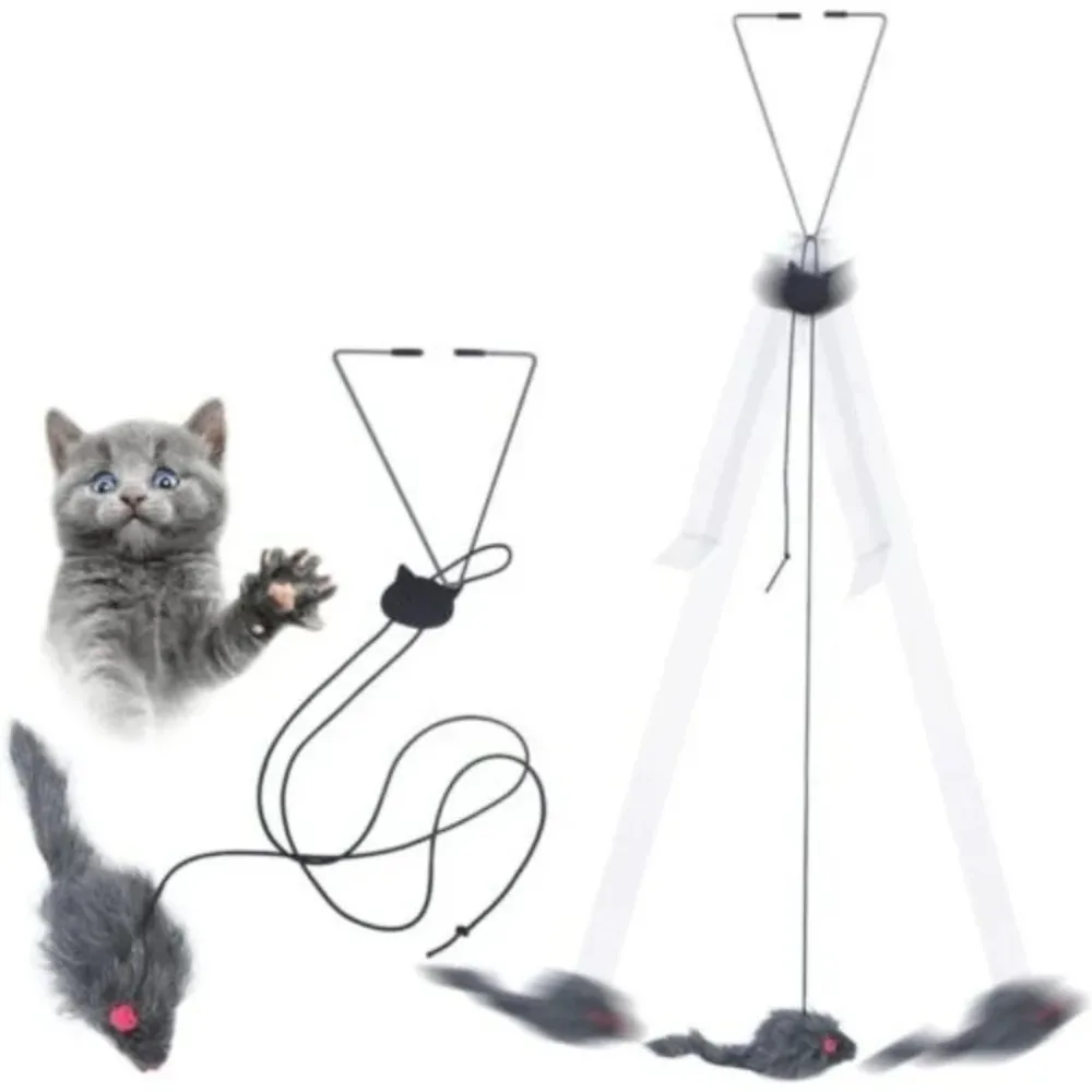 Cat Interactive Toy Simulation Mouse Hanging Door Retractable Cat Interactive Toy Scratch Rope Mouse Pet Supplies - Image 2