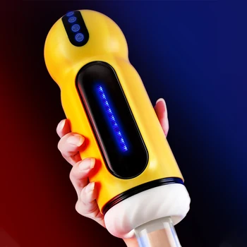 New Arrival Male Masturbator Automatic Sex Toy For Men Adult Goods For Men Vibrating and Sucking Machine Pussy Yellow Vagina 1
