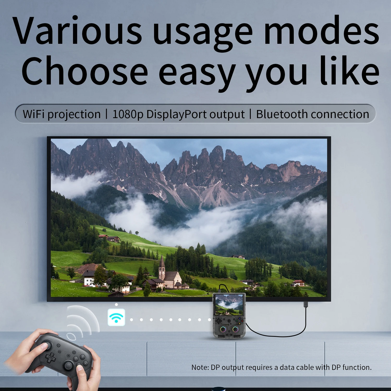 Anbernic RG 406V Retro Handheld Games Console 4"IPS Multi-touch WIFI RGB Ligh 3D Hall Joystick 5500mAh RG406V Video Games Player view 3