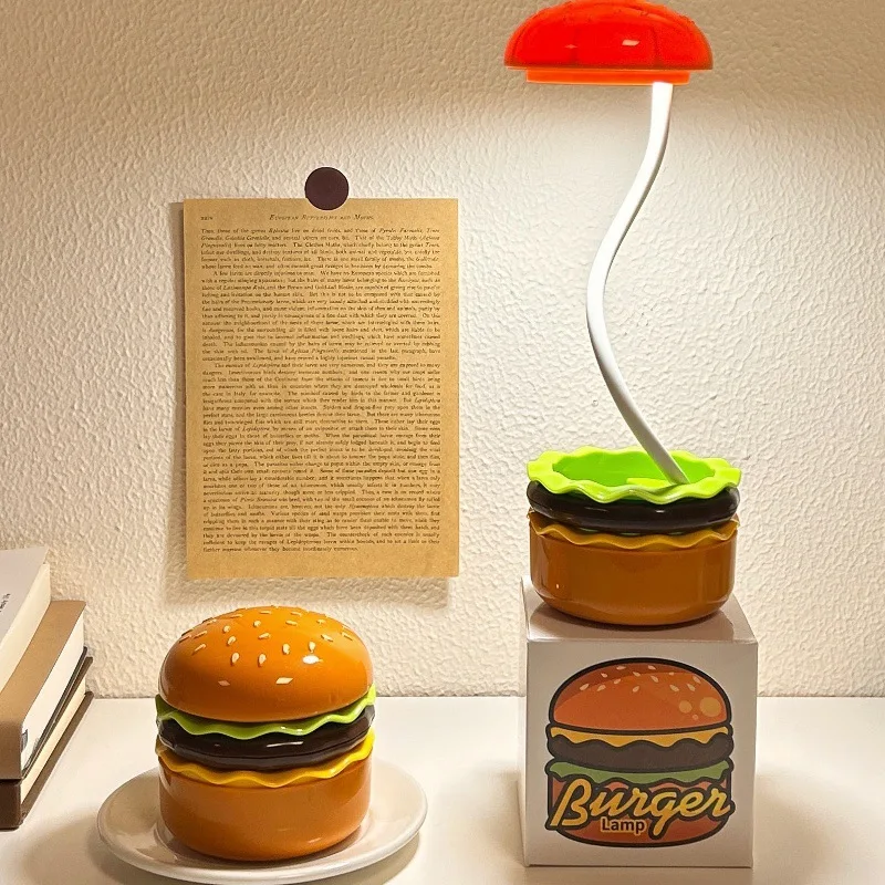 Hamburg Night Light Pencil Sharpener LED Reading Lamp Storage Atmosphere Table Lamp Perfect DIY Bedroom Decoration Gift