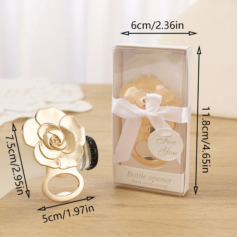 Zinc Alloy Rose Beer Bottle Opener for Wedding Party