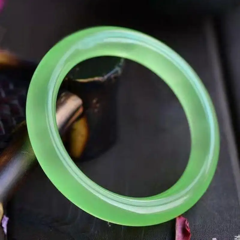 

Fruit Green Jade Bangle Round Bracelet Women Fine Jewelry Natural Stone Myanmar Jadeite With Certificate Burma Jades Bangles