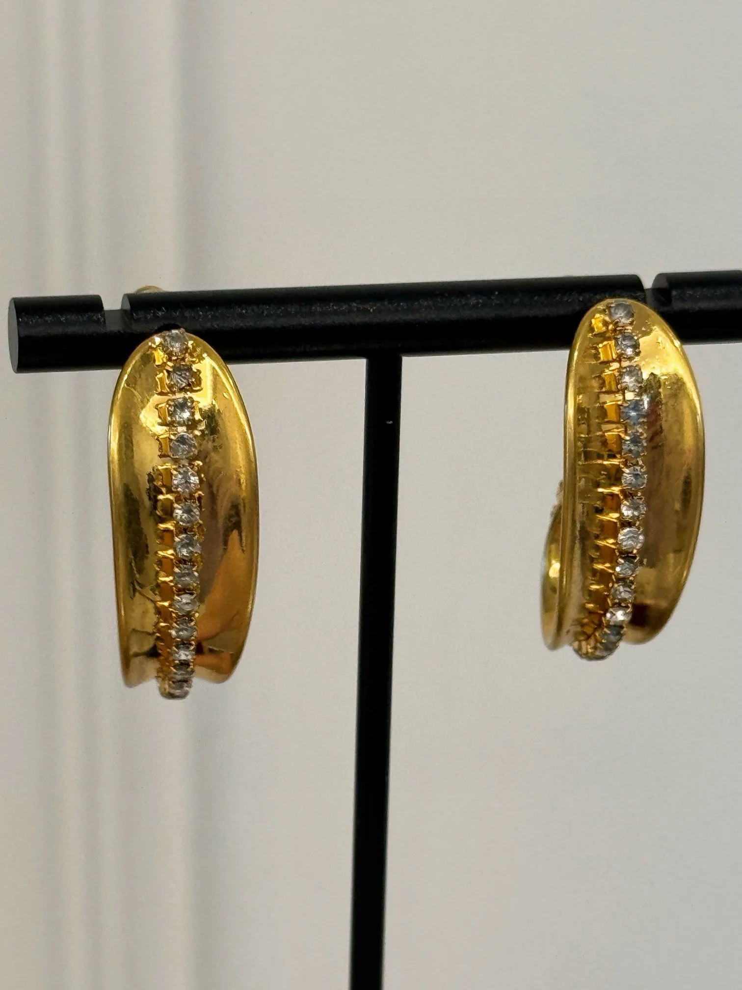 

European and American personality type zircon earrings minimalist ins wind