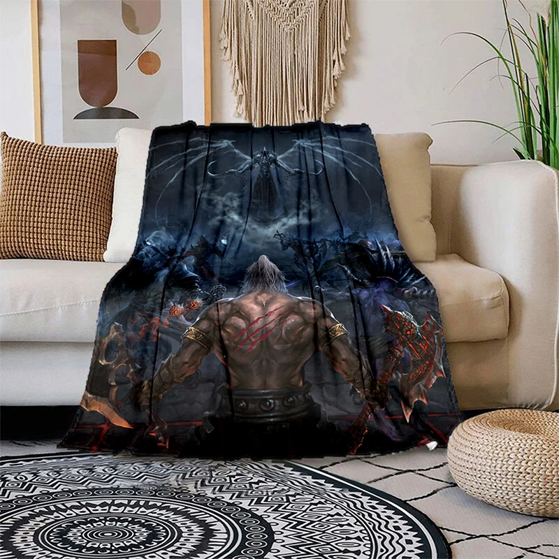Flannel Soft Plush Sofa Bed Throwing Blankets Game Peripheral Diablo Art Printed Blanket Gedruckt Bettdecke Sofa Ges
