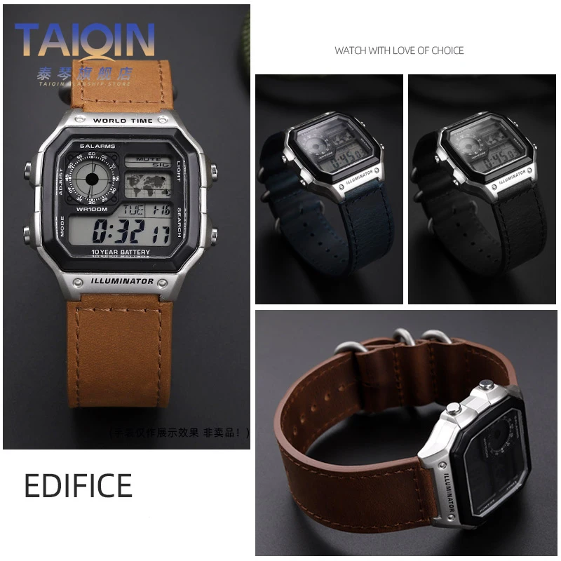 Correa de reloj de cuero Vintage de alta calidad para Casio 3299