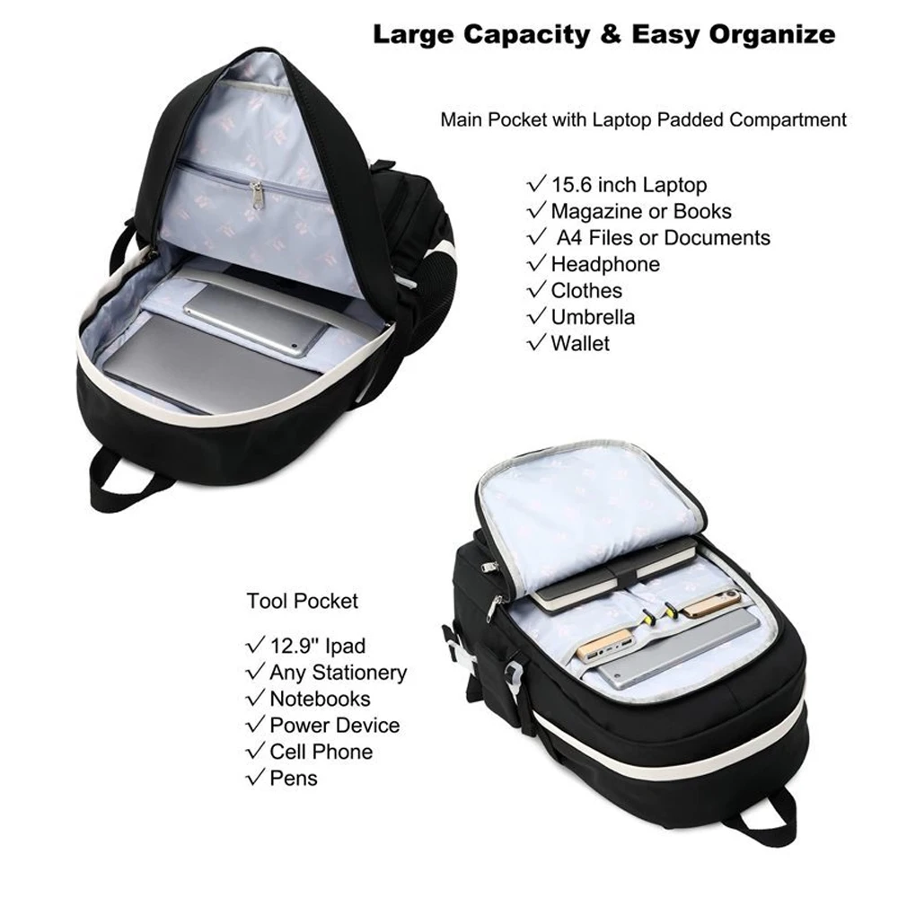 Xiaomi Travel Lightweight Bag Laptop Backpacks Multi-pockets Large Capacity Backpack for Female High School and College Students
