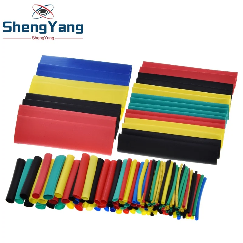 164pcs/Set Heat shrink tube kit Insulation Sleeving Polyolefin Shrinking Assorted Heat Shrink Tubing Wire Cable