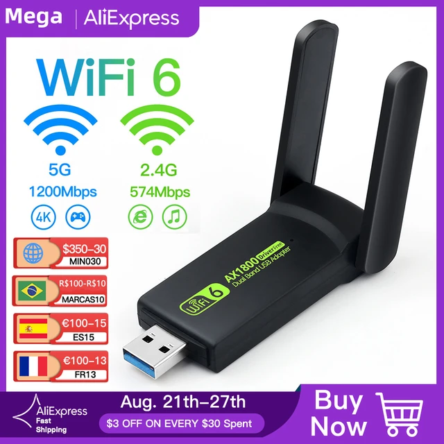 fløjte hovedpine uafhængigt 5g Wifi Adapter Windows 10 | Wifi 6 Usb Wireless Adapter | Usb Wifi Network  Windows 7 - Network Cards - Aliexpress