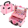 Girls Cosmetics Makeup Box Princess Makeup Girl Toy Play Set Lipstick Eye Shadow Nail Polish Nontoxic Kid Birthday Toy for Girls 6