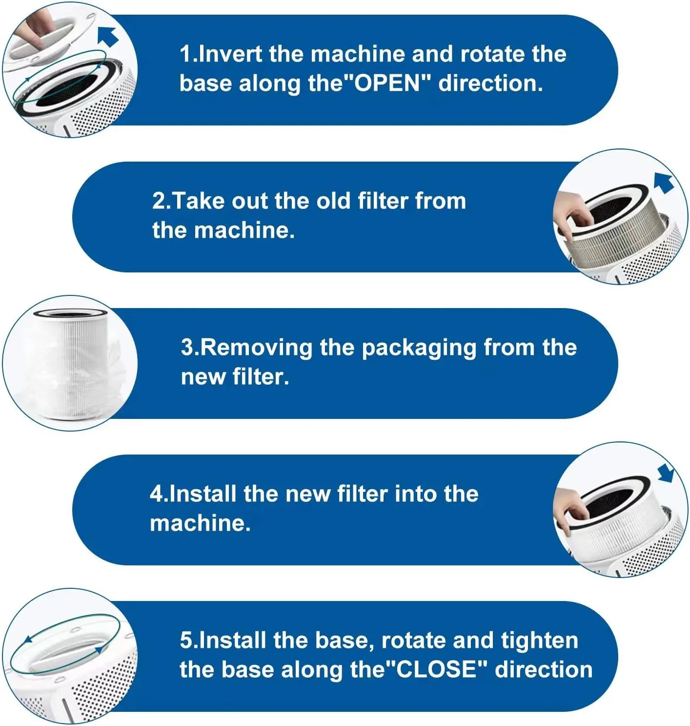 Filtre HEPA H13 installé dans un purificateur d'air Afloia, en fonctionnement.