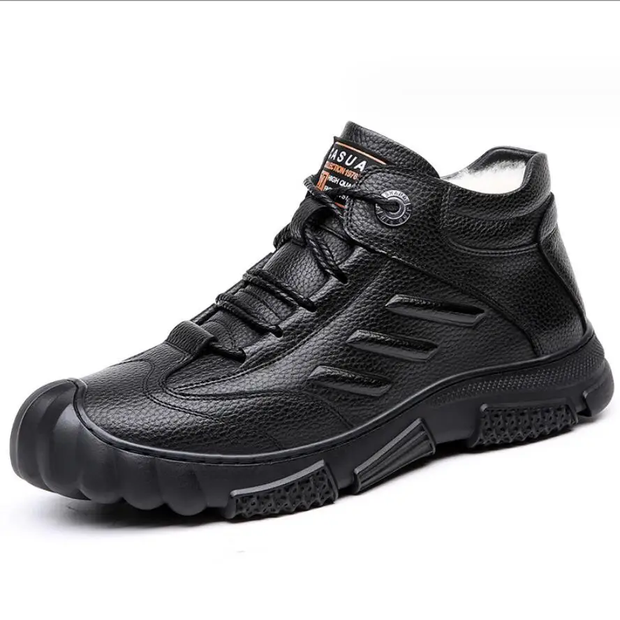 

Winter Warm Wool Men Ankle Boots Outdoor Comfy Genuine Leather Men Snow Boots High Quality Classic Man Brand Durable Winter Boot