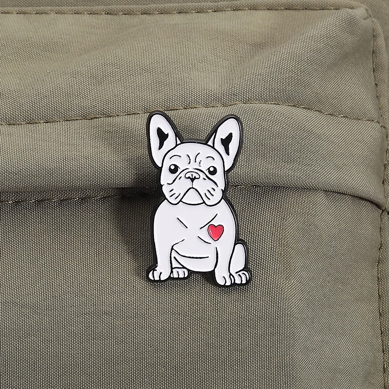 Niedliche Tiere Emaille Pins Französische Bulldogge Metall Broschen Mode Revers Abzeichen Rucksack Kleidung Schmuck Geschenk für Freunde – Detail 8