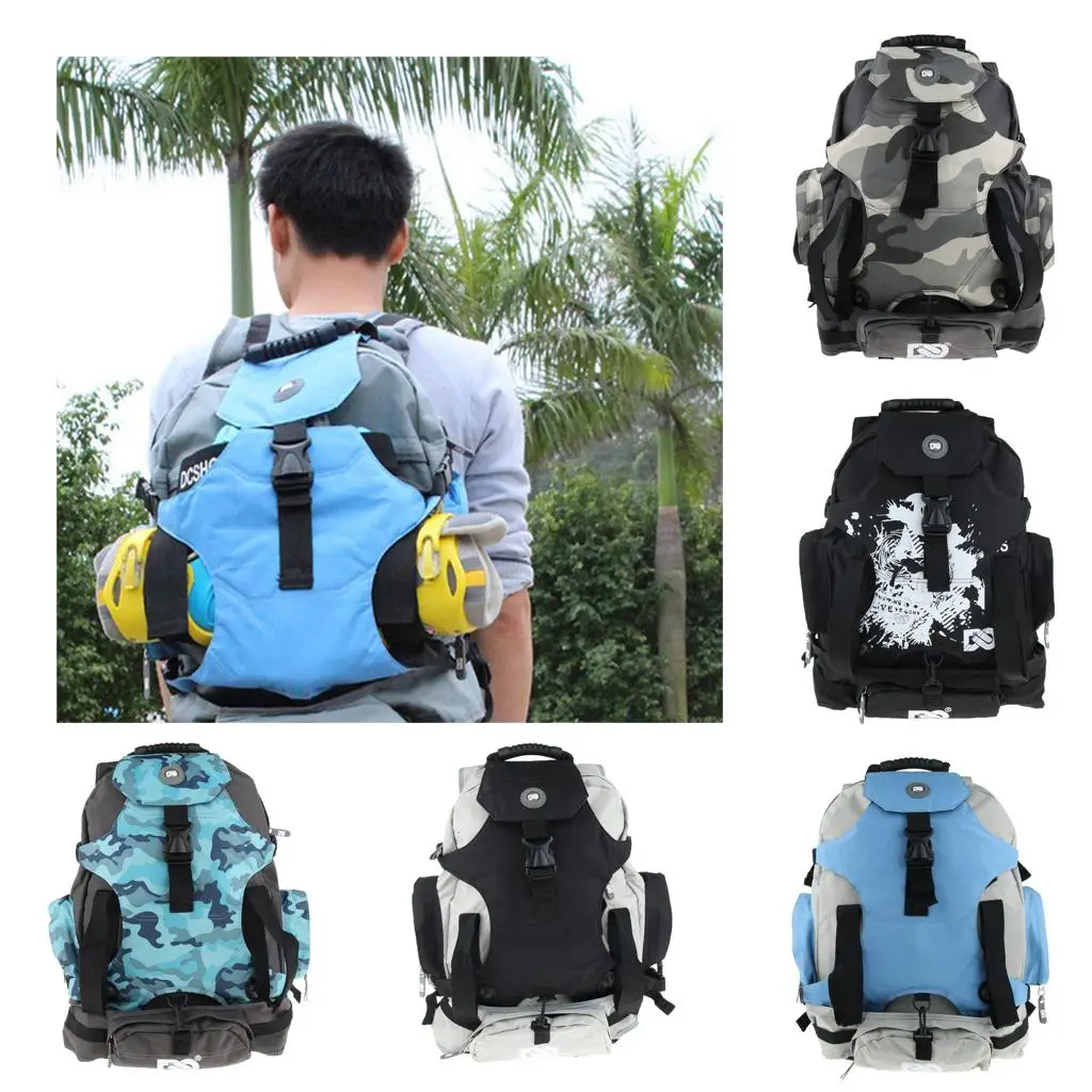 Outdoor Roller Inline Skates Storage Bag Shoulder Backpack for Skate Holder Multi Pockets Roller Skates Carrier Container