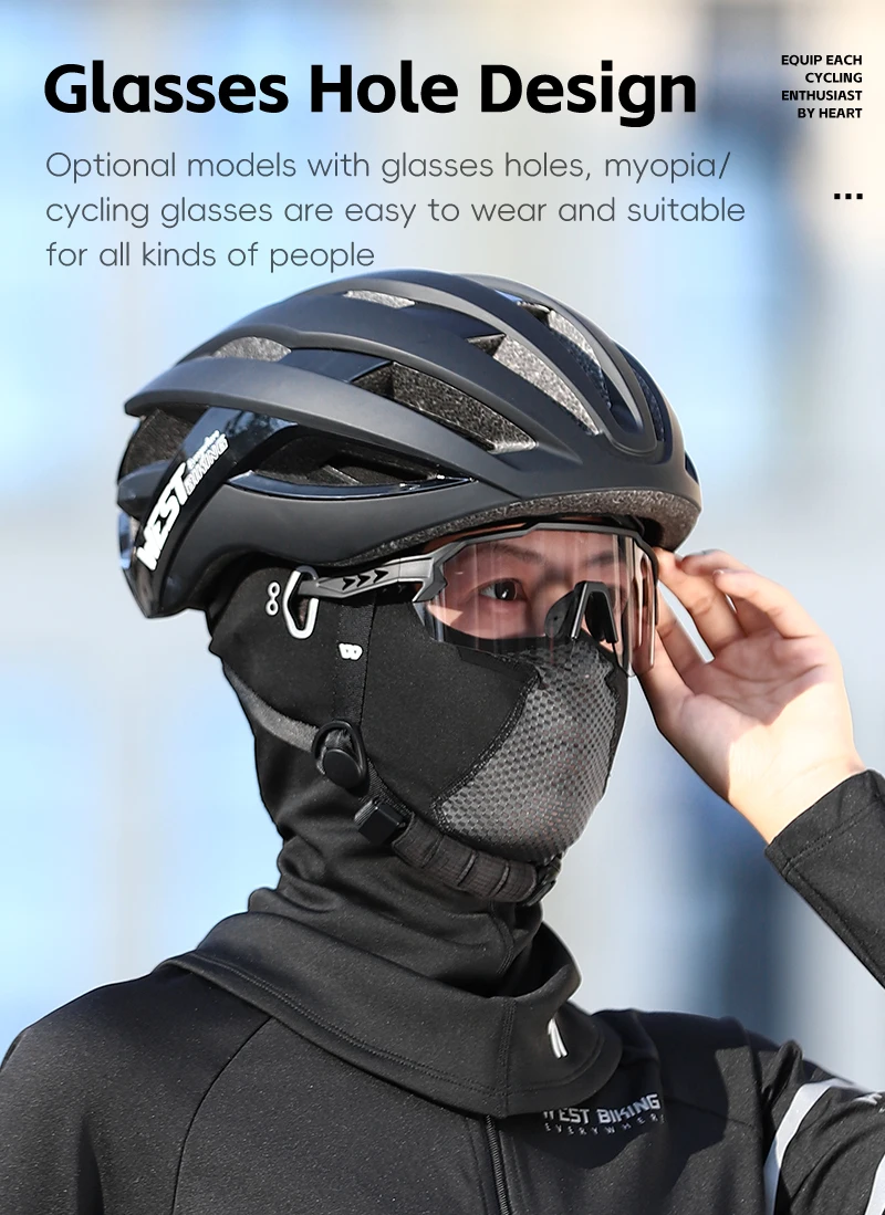 WEST RADFAHREN Winter Sturmhaube Männer Frauen Warme Fleece Fahrrad Motorrad Gesichtsmaske Radfahren Skifahren Helm Liner Winddicht Fahrrad Kappen – Detail 6