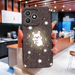 Green Cute Rabbit Pattern Silicone Case for For Honor X8D - Flexible, Anti - Drop with Full Camera Protection (TYB581)