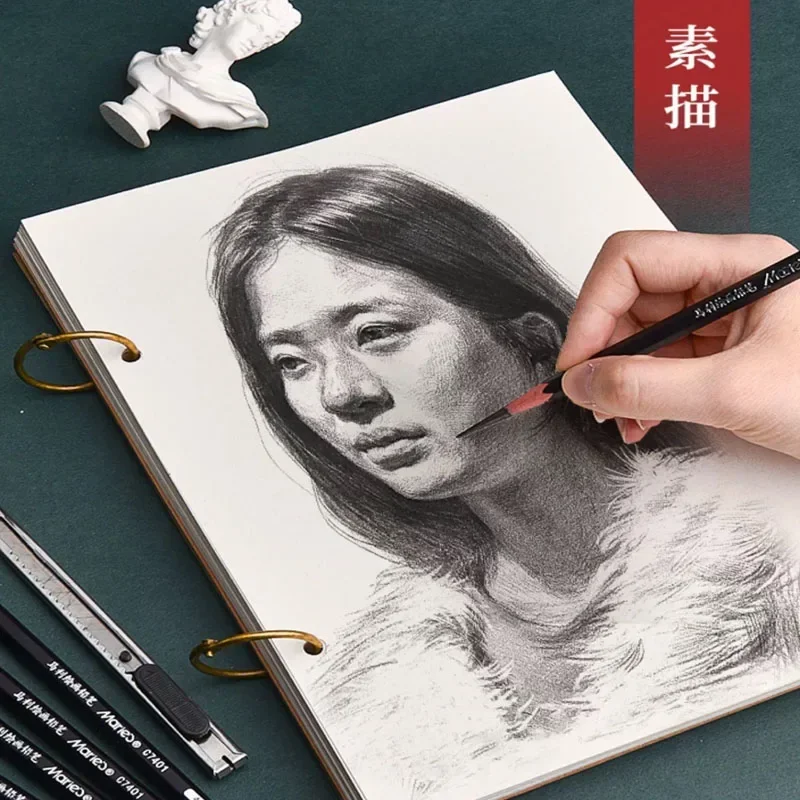 두꺼운 종이 드로잉 연필 노트북, 전문 메모장 바인더, 아트 용품, 링 스케치북 문구, 학교