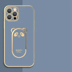 Adorable Bear Eye Stand Holder Phone Case - Soft and Durable Cover for Reno8Z 5G -Reno7Z 5G (Grey)