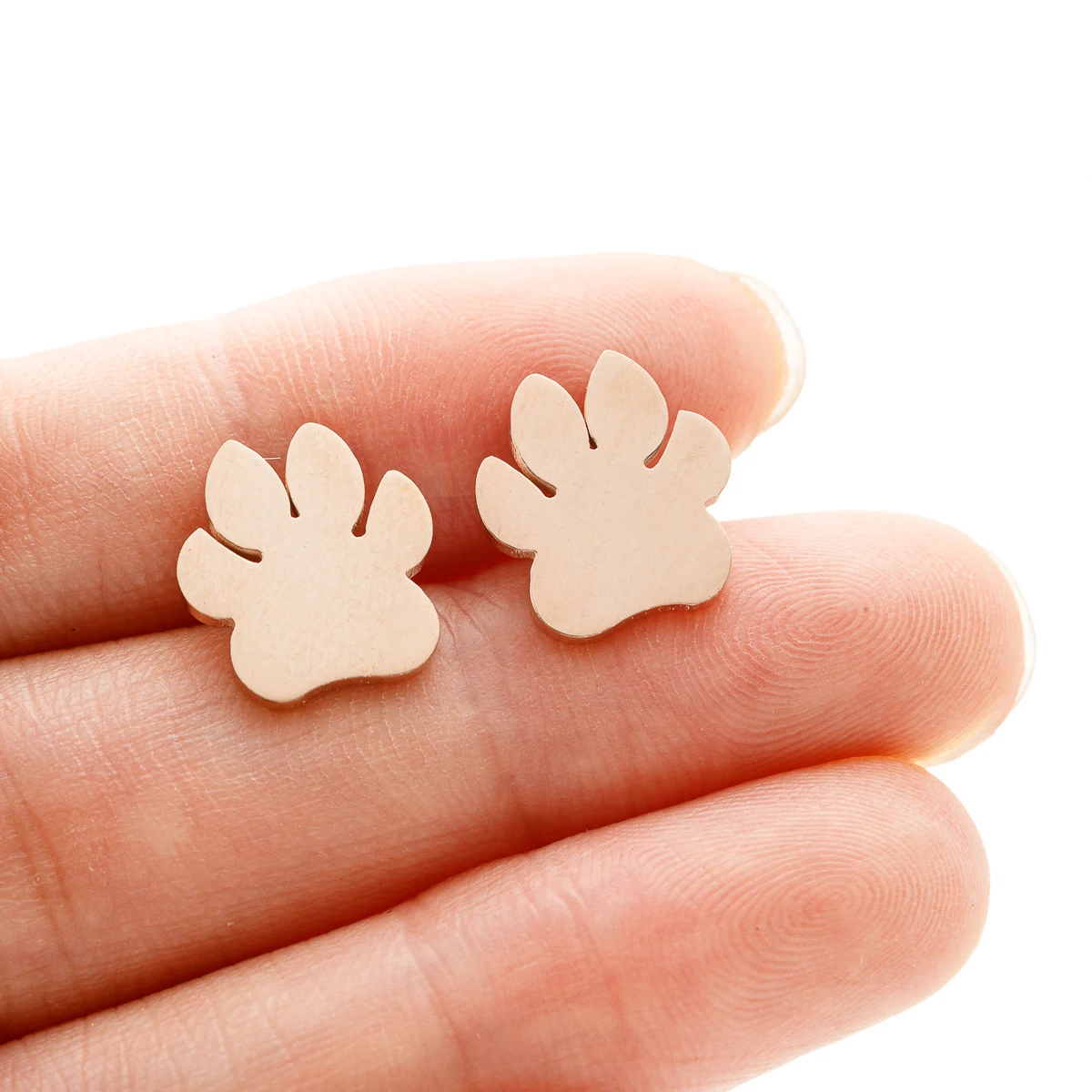 Winzige Hund und Katze Pfote Piercing Ohr stecker für Frauen Edelstahl Welpen niedlichen Ohrringe Schmuck Zubehör Pircing Oreja – Detail 5