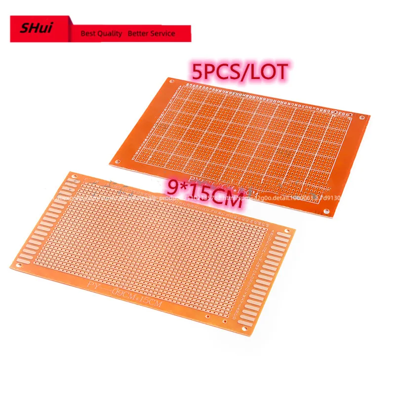 5pcs 9x15 9*15cm Single Side Prototype PCB Universal Board Experimental Bakelite Copper Plate Circuirt Board 90x150mm 90*150mm 20pcs 7x9 7 9cm single side prototype pcb breadboard universal board experimental bakelite copper plate circuirt board yellow