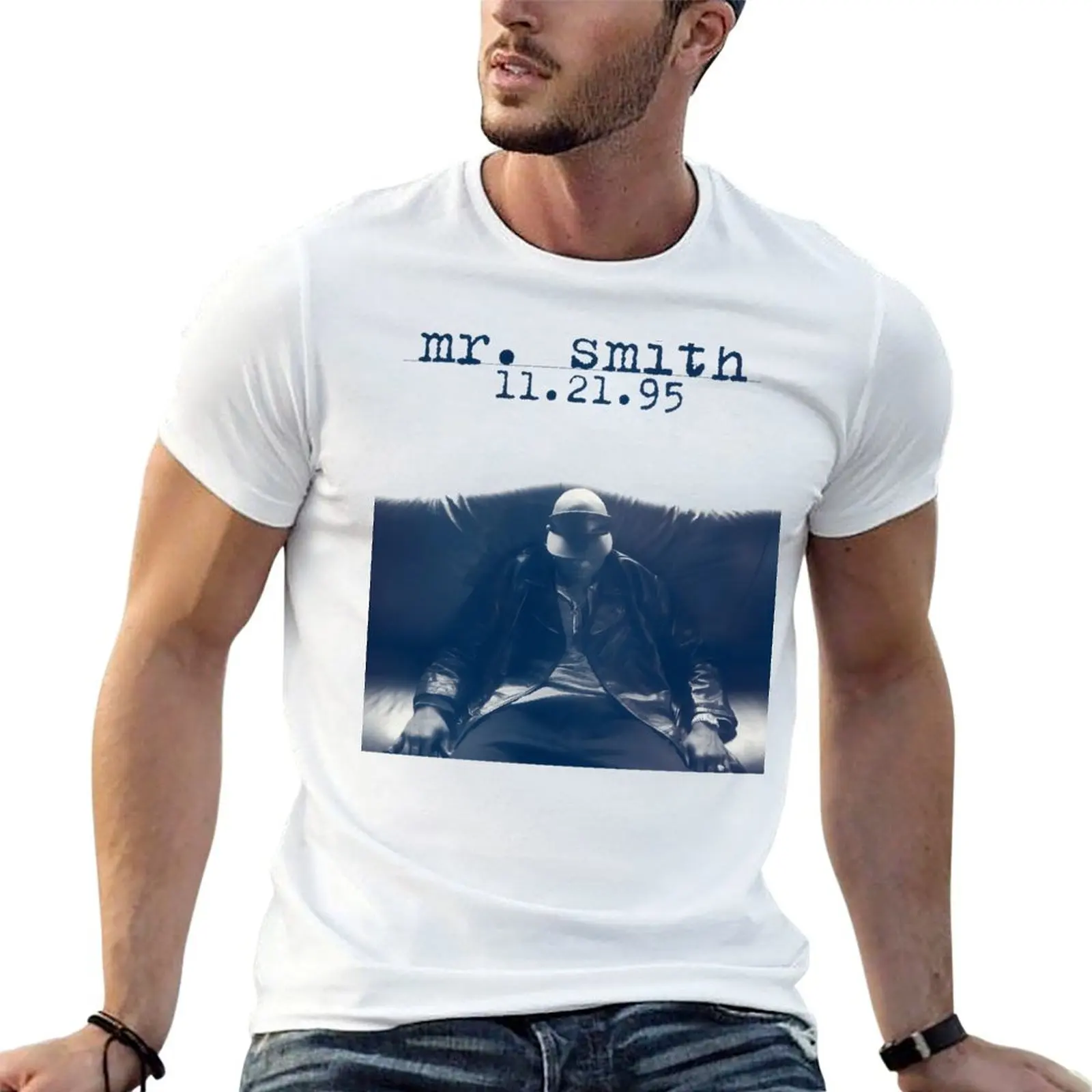 

Mr. smith album T-shirt funnys anime t shirt for men