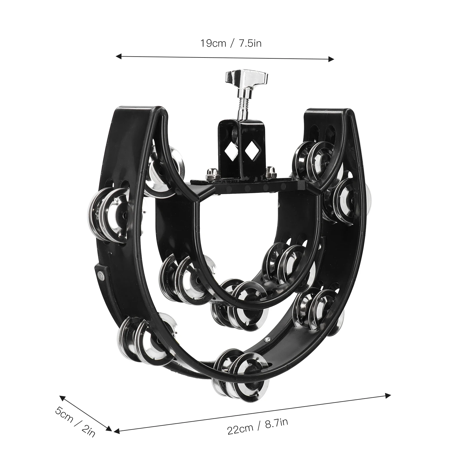 Hand Tambourine Hi Hat Tambourine Drum Set Multifunctional Hand Bell Rattle Loose Double Row Bells KTV Musical Instrument