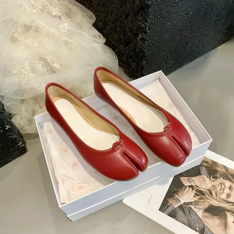 

Туфли женские универсальные с разрезом, балетки, плоская подошва, закрытый носок, элегантная Летняя обувь