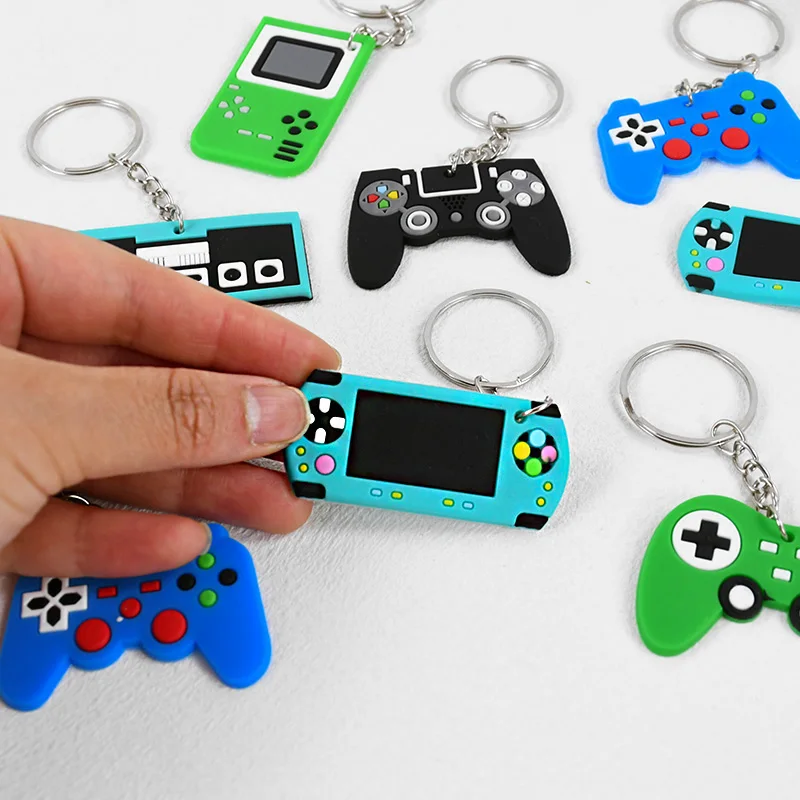 12/24Pcs Video Game Machine PVC Keychains Kids Boys Birthday Party Favors Goodie Fillers Pinata Toy Guests Gift Backpack Pendant
